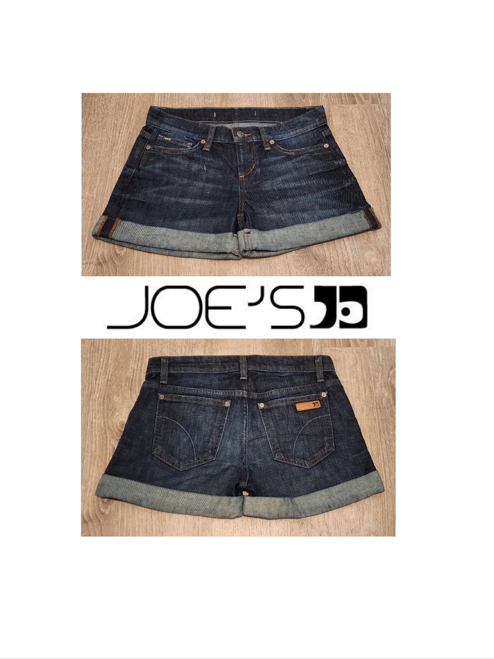 Joe's Jeans Dark Indigo Rolled Cuff Denim Shorts Size: 28